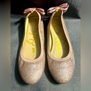 Sam Edelman girl ballet flats pink glitter size 3
